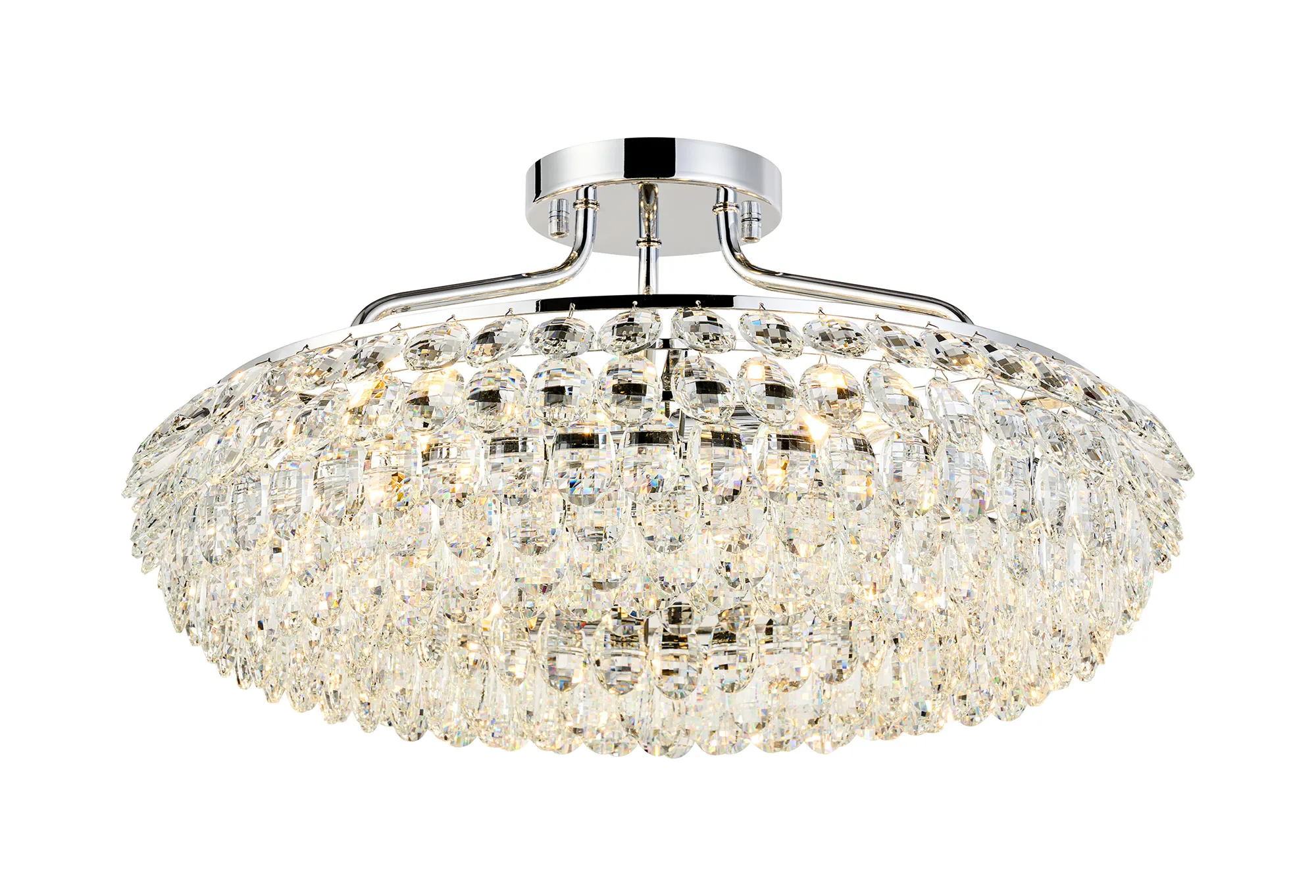 IL32931CH  Coniston 60cm Semi Flush Ring Ceiling 6 Light E14 Polished Chrome